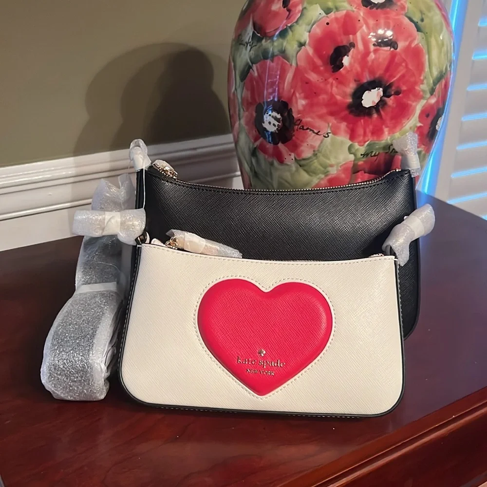 Kate Spade Duet Puffy Heart crossbody bag